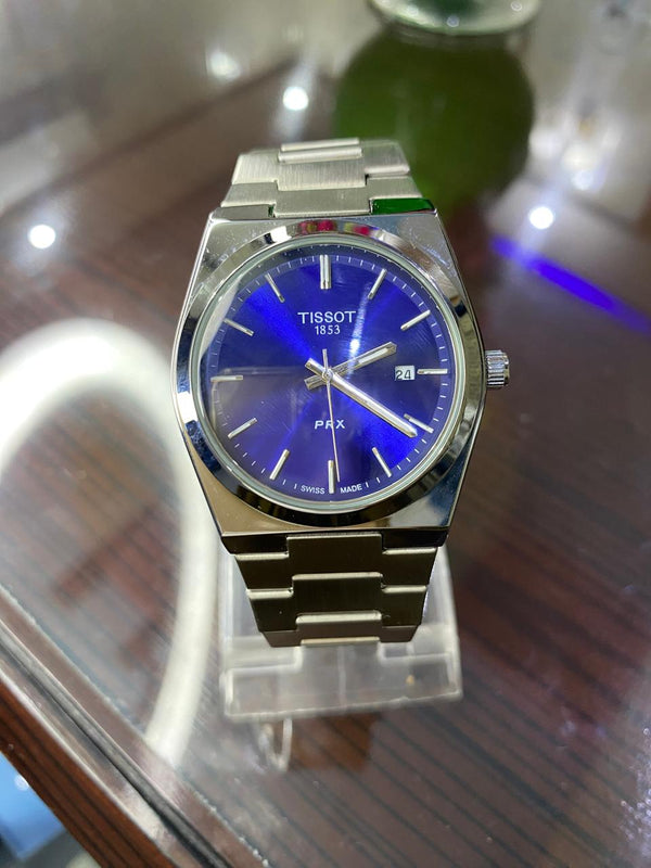 Tlssot prr blue dial with silver chain