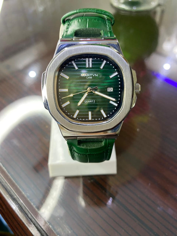 MARTIN green dial with  green  leather strap watch